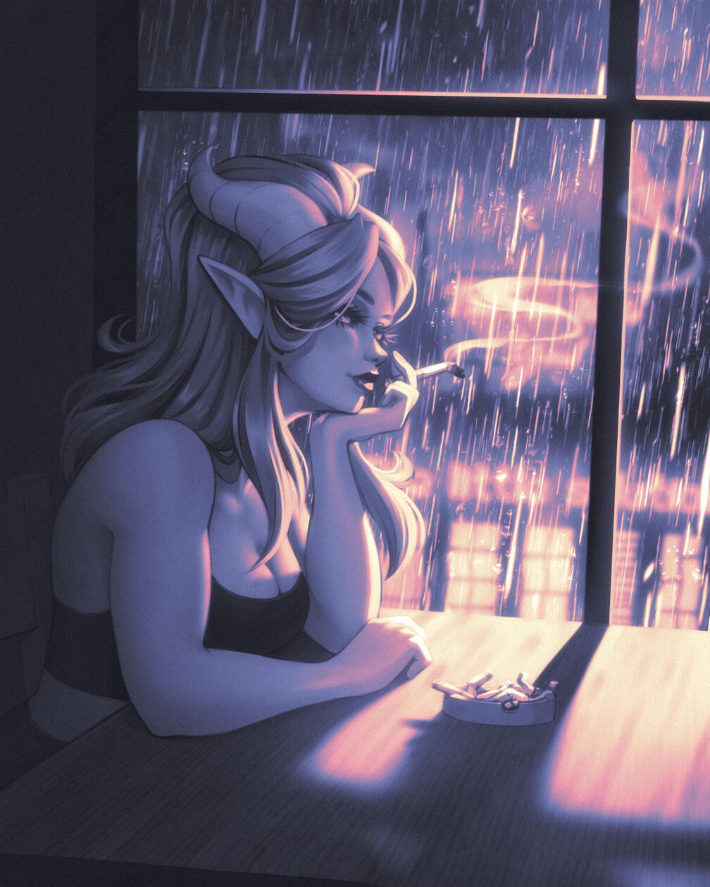 portrait | toned greyscale render | simple background